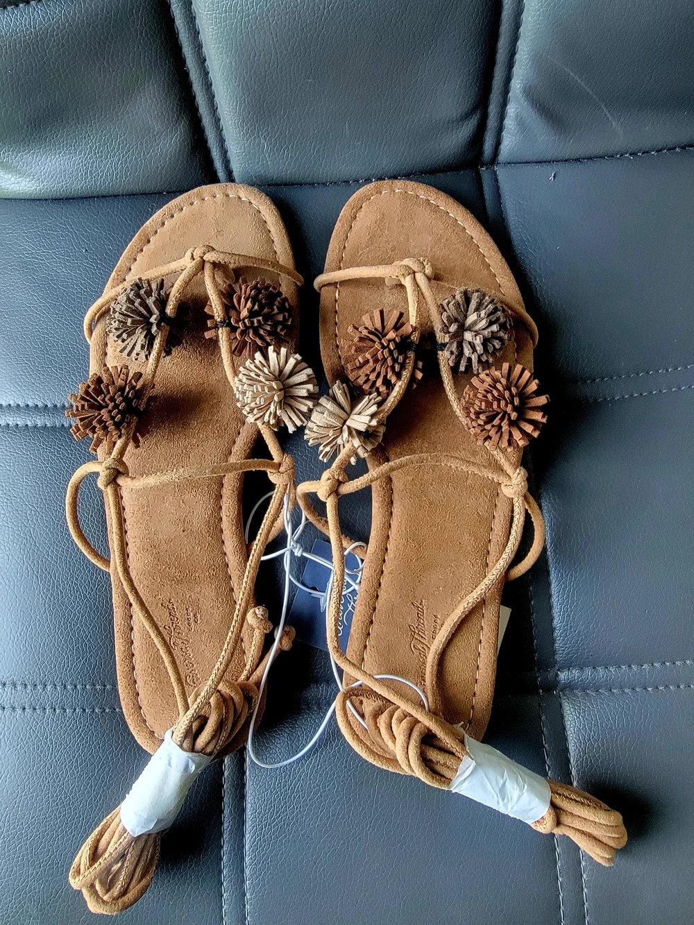 Women's Dawn Sandals  Memory Foam  - Universal Thread Taupe Sz 6.5 & 8.5 ($38)